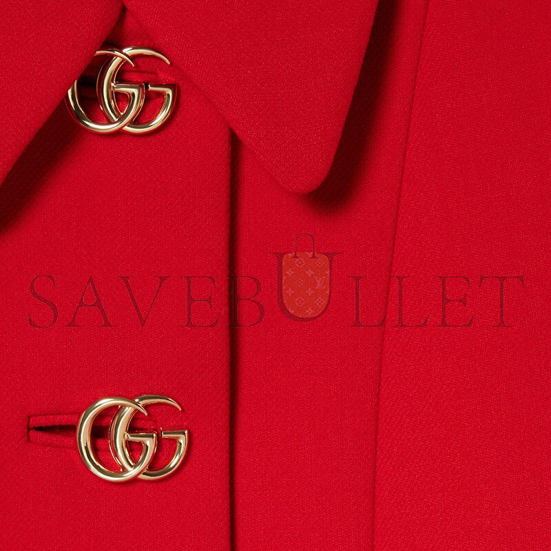 GUCCI WOOL NATTÉ COAT WITH DOUBLE G BUTTON 860471
